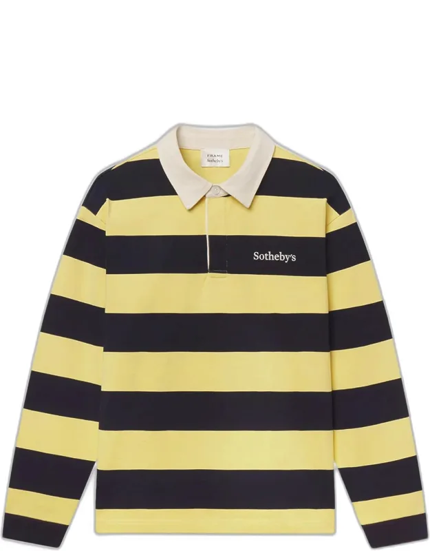 Stripe Cotton Rugby Polo Shirt