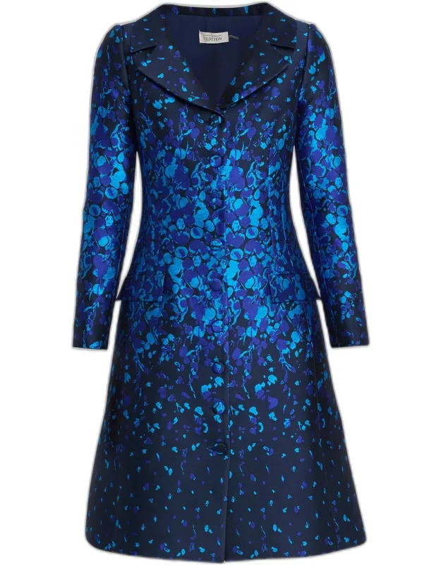 Abstract-print Coat Dress