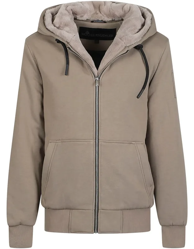 Faux-fur Lined Zip-up Hoodie