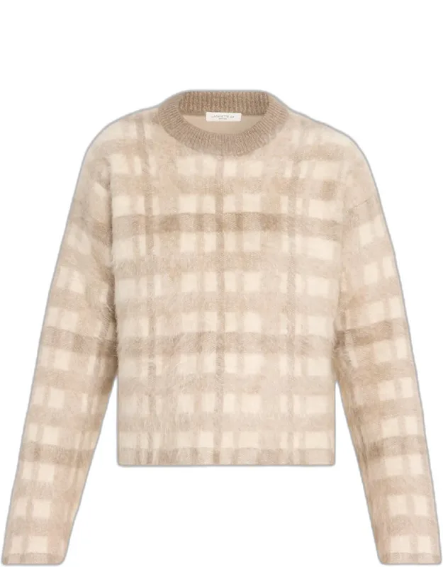 Glen Plaid Jacquard Brushed Cashmere Sweater