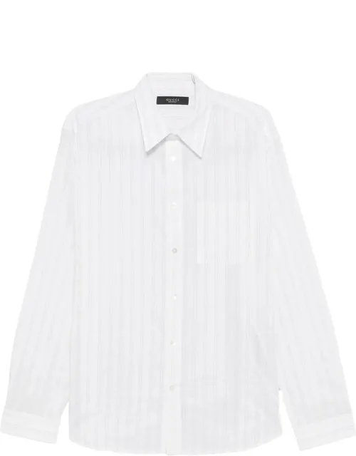 Striped-pattern Chest-pocket Shirt