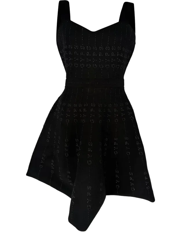 Relief Metallic-print Stretch-knit Mini Dress
