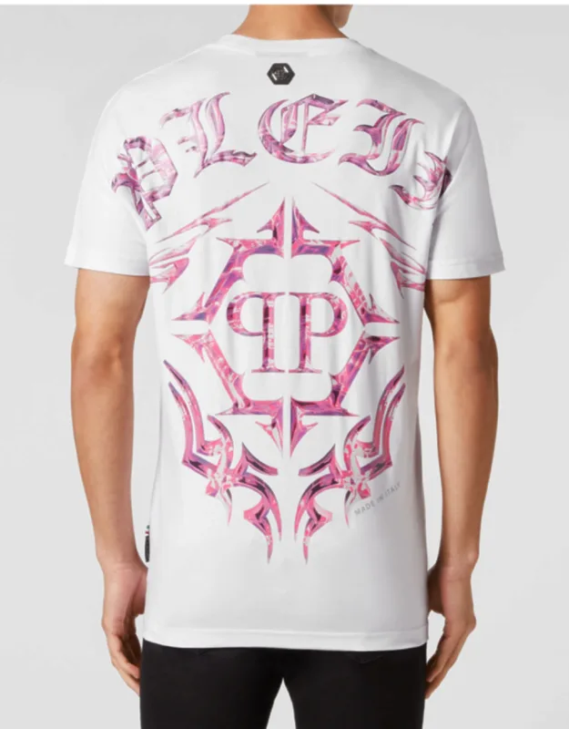 T-shirt Round Neck Ss With Chrome-prints And Pp Hexagon Patch