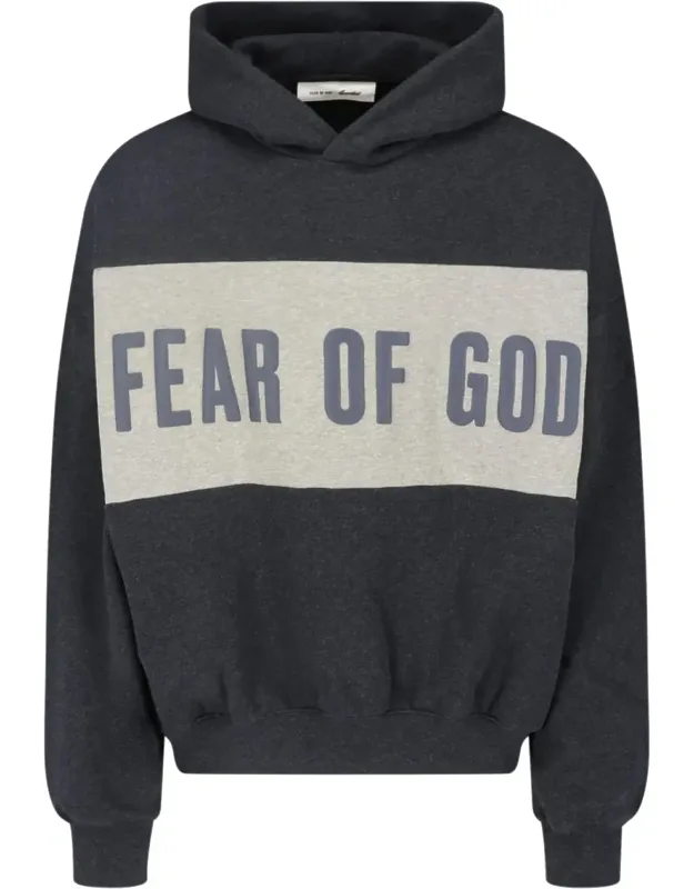 Cotton Contrast Logo Hoodie
