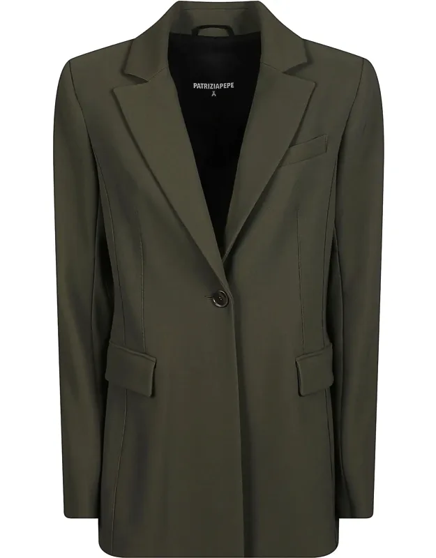 Tailored Blazer With Notch Lapel And Structured Shoulders
