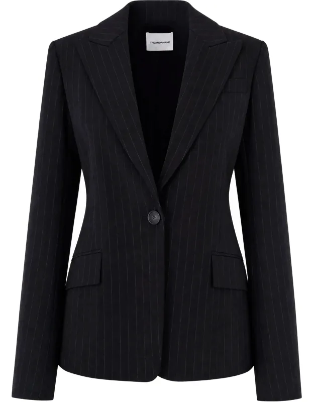 Pinstripe Cotton-blend Blazer