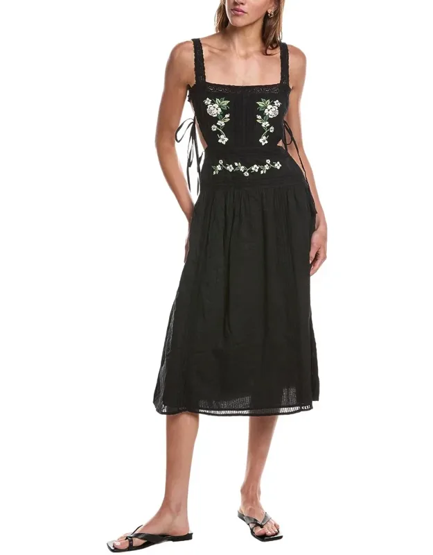 Embroidered Midi Dress