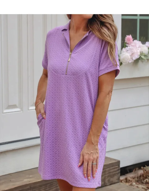 Textured Zipper Dress