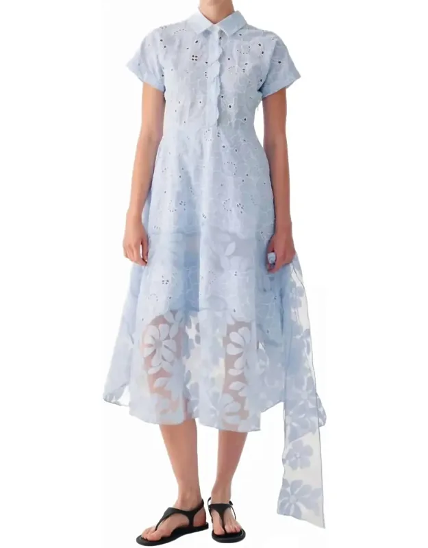 Broderie Anglaise Shirt Dress With Belt