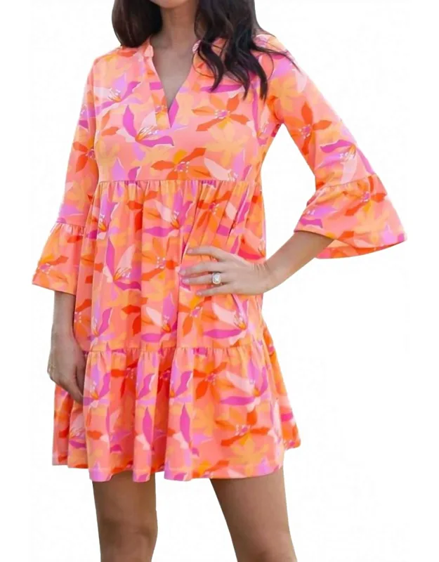 Paradise Is Calling 3/4 Sleeve Mini Dress