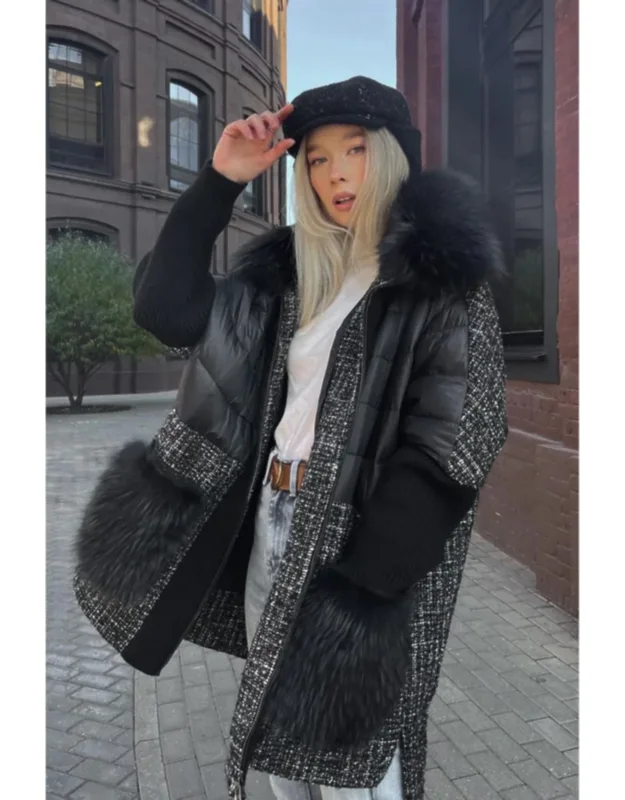 Genuine Fox Fur Down Coat