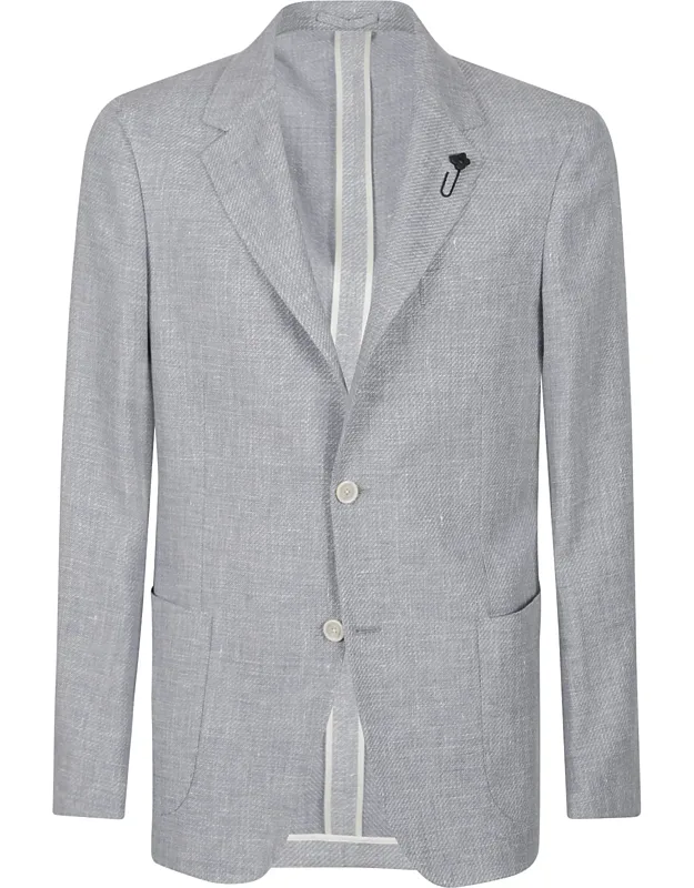 Light Grey Virgin Wool-blend Blazer