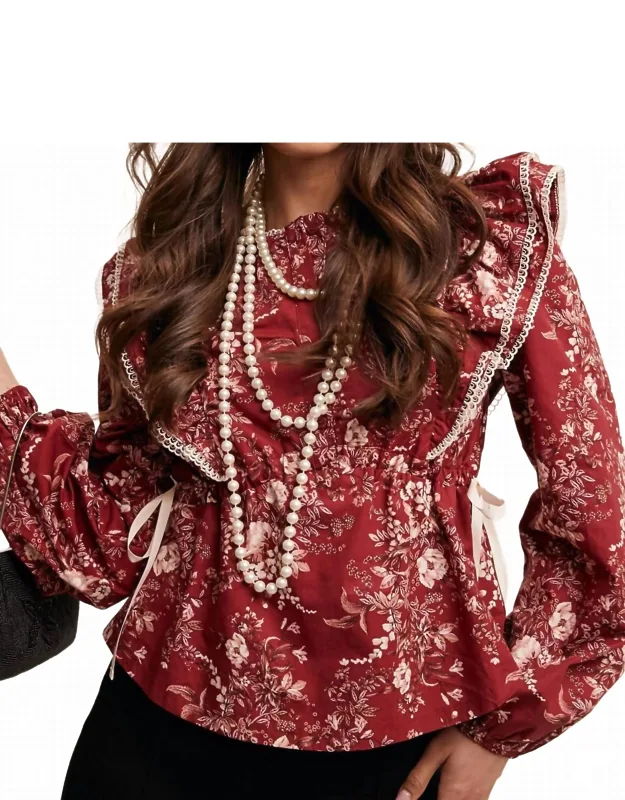 Bohemian Bloom Ruffle Top