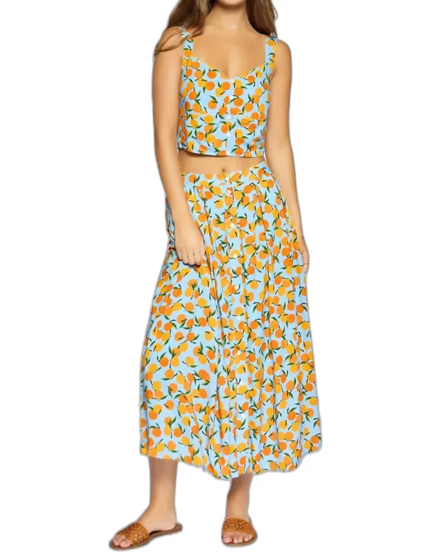 Citrus Soiree Midi Skirt