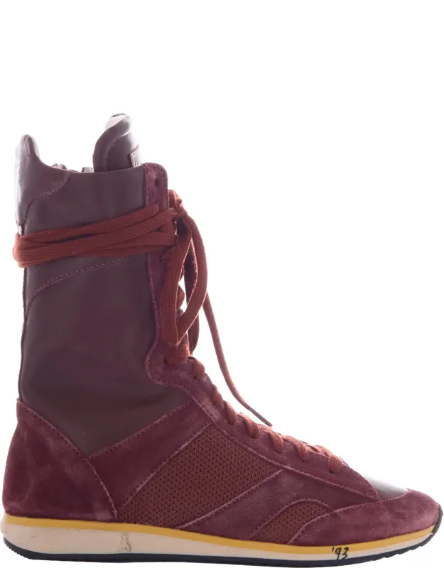High-top Sneakers In Calf Leather And Suede