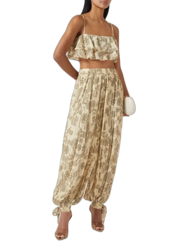 Ruffle Top And Harem Pants Set