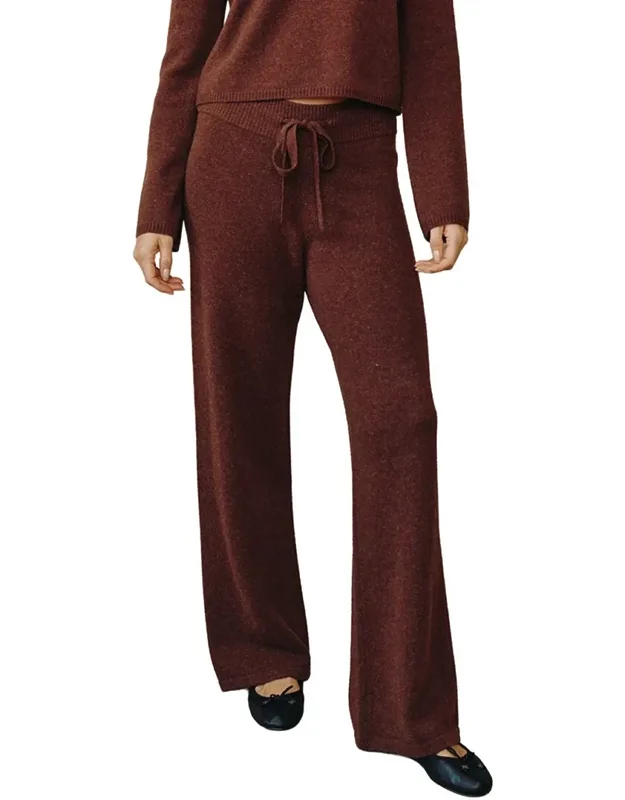 Cashmere & Wool Wide Leg Sweatpants