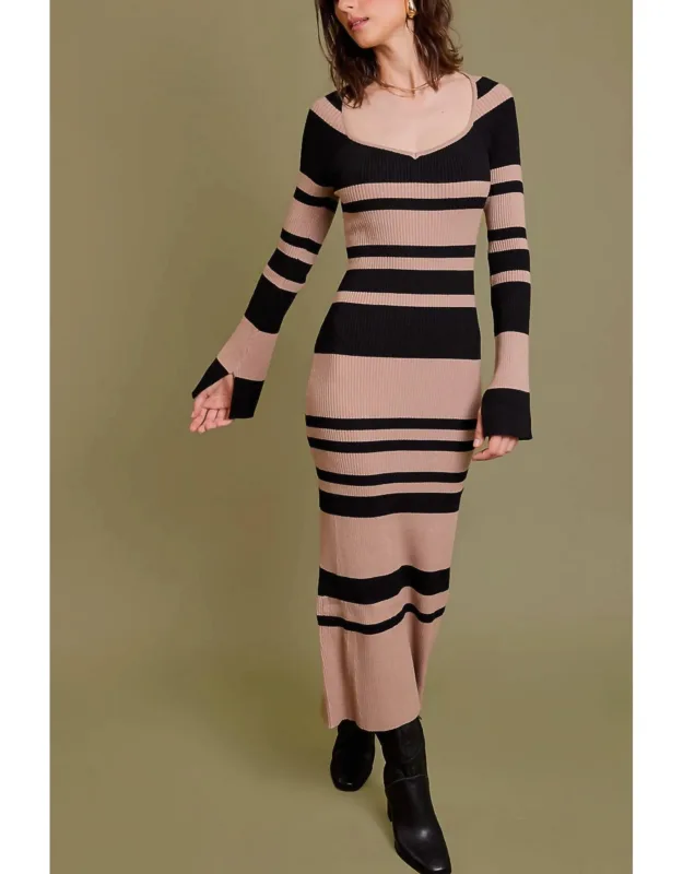 Striped Pencil Maxi Dress