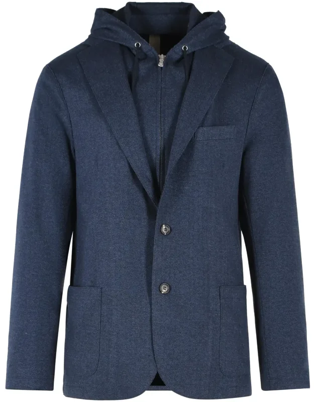 Polyester-blend Single-breasted Blazer