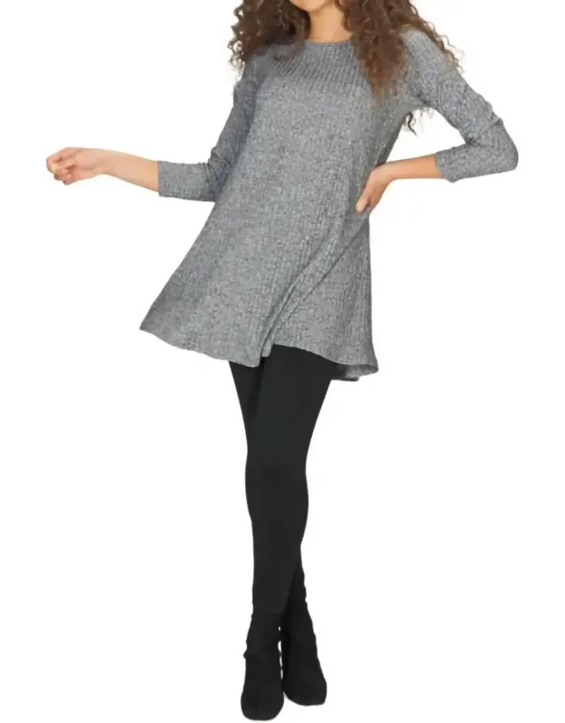 Ribbed Panel A-line Dress