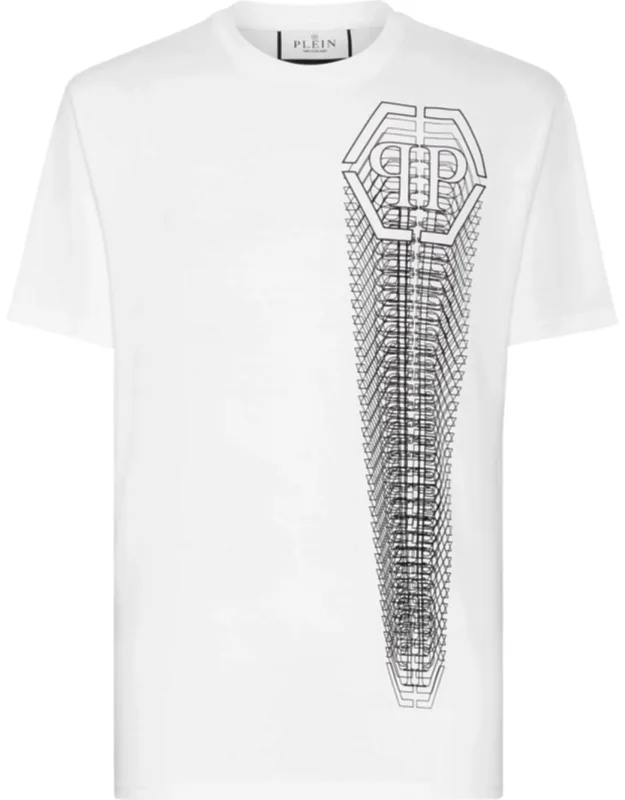 T-shirt Round Neck Ss With Rib Knit Neckline And Two Needle Stitching