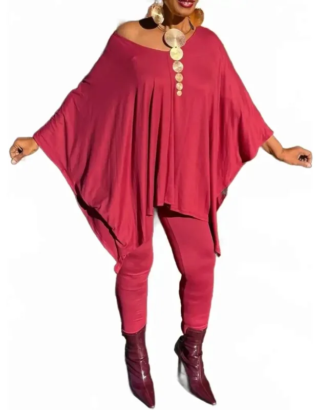 V-neck Top & Leggings Set
