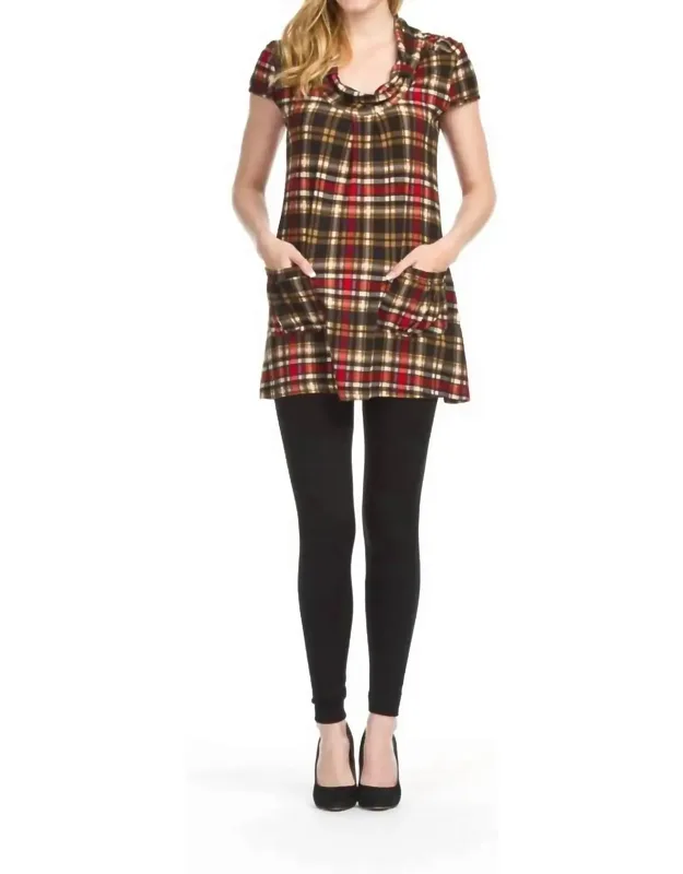 Short Sleeve Tab Collar Dress