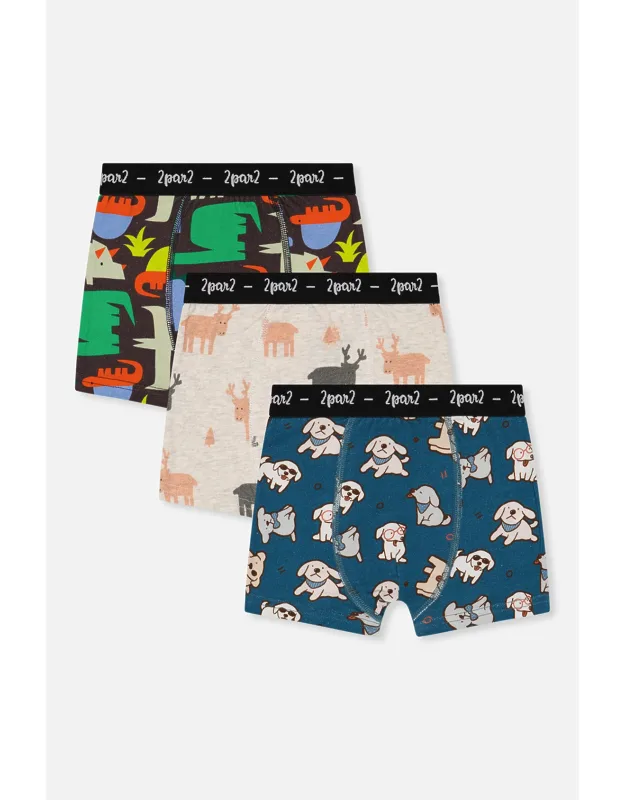 Boxer Pack Of 3 Animal Prints