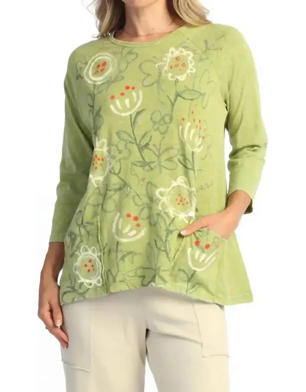 Mineral Washed Patch Pocket Tunic Top