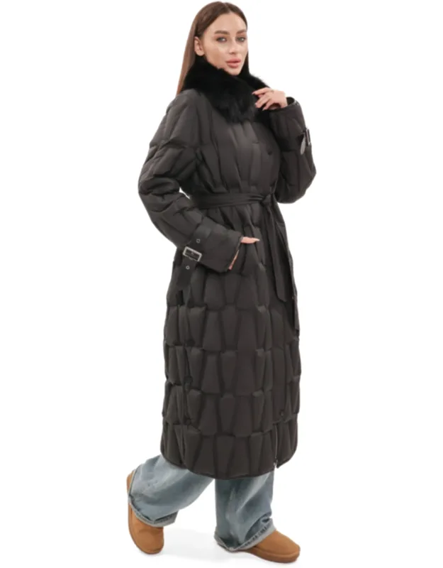 Genuine Fur Trim Down Fill Coat
