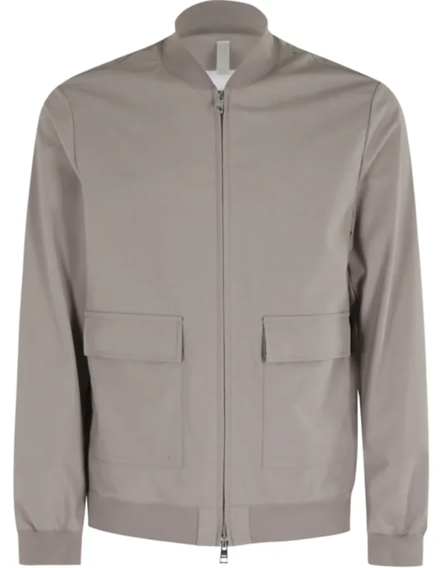 Flap Pocket Warp-knit Wool-blend Bomber Jacket