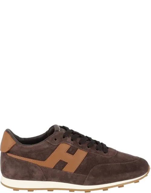 H699 Suede Low-top Sneakers With Tan Leather Accents And White Midsole