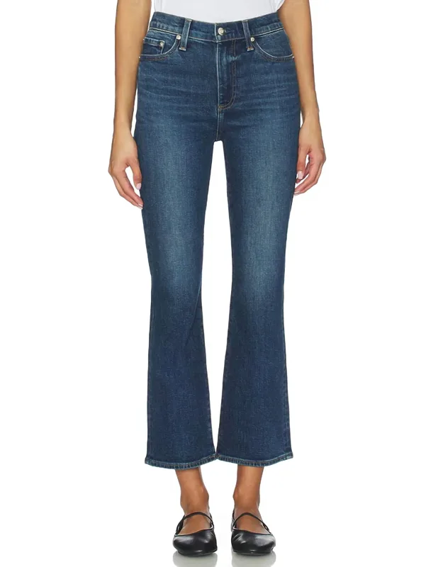 Lennon High Rise Crop Boot Jeans With Pull-on Closure And Medium Wash
