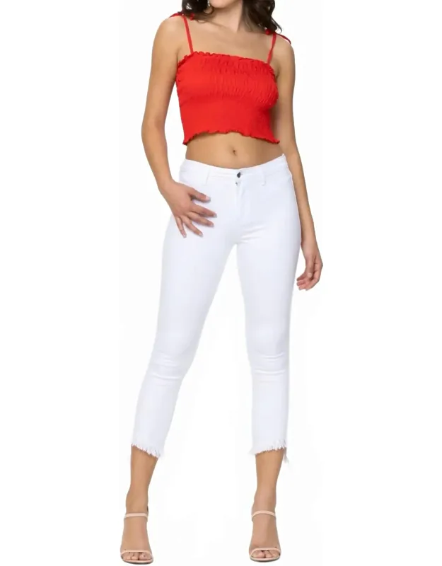 Mid Rise Crop Skinny Jeans