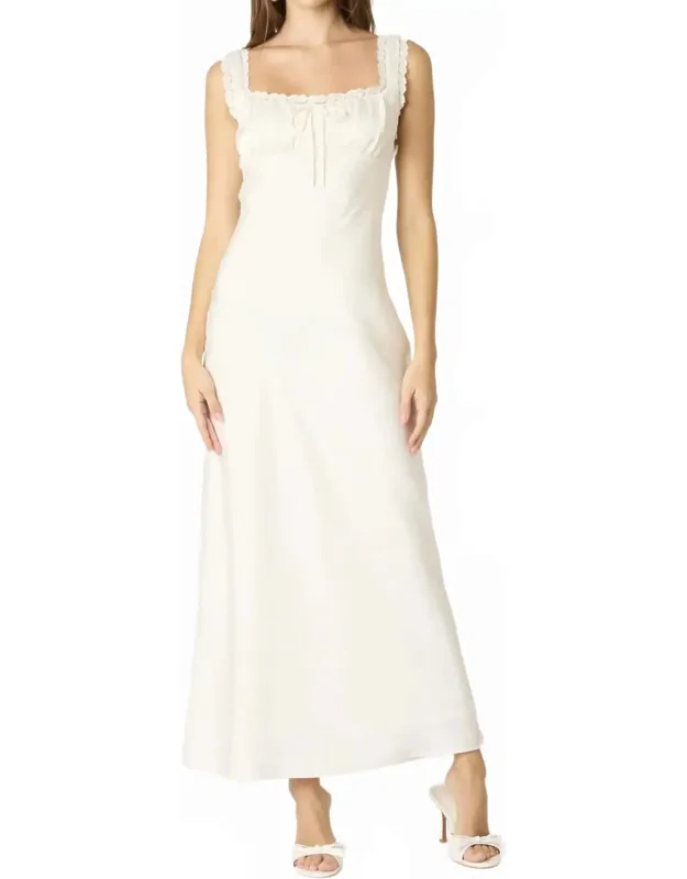 Gardenia Milk Maid Lace Trim Slip Dress