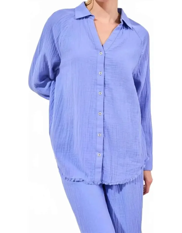Crinkle Gauze Button Shirt