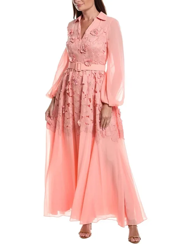 Floral Lace Shirt Gown