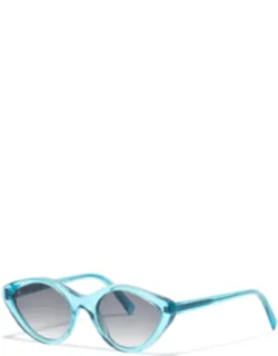 Light Blue Translucent Cat-eye Sunglasses