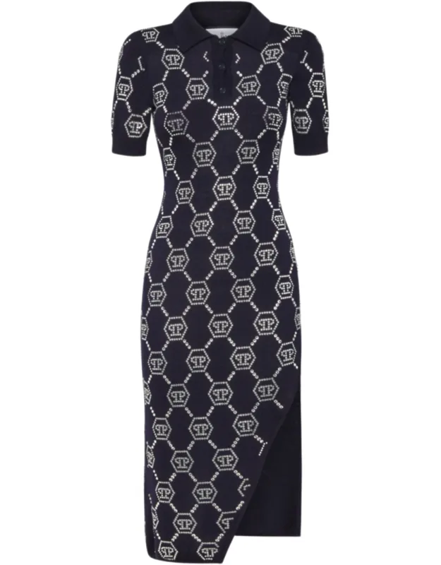 Knitted Strass Polo Dress
