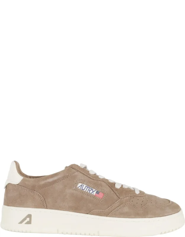 Medalist Low Suede-trim Leather Sneakers
