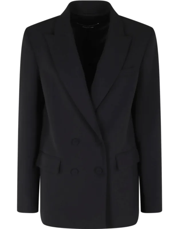 Double-breasted Blazer With Padded Epaulettes