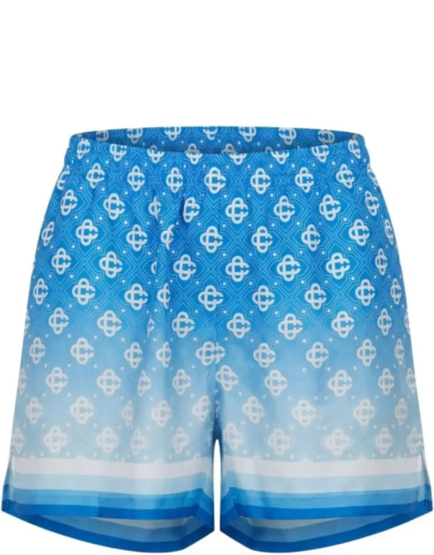 Monogram Gradient-effect Drawstring Silk Shorts