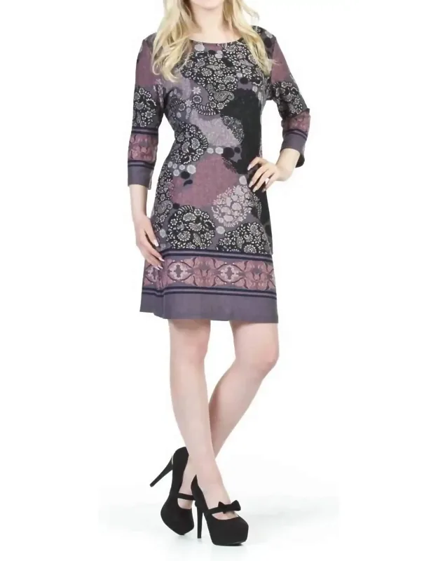 Paisley Print Sweater Dress