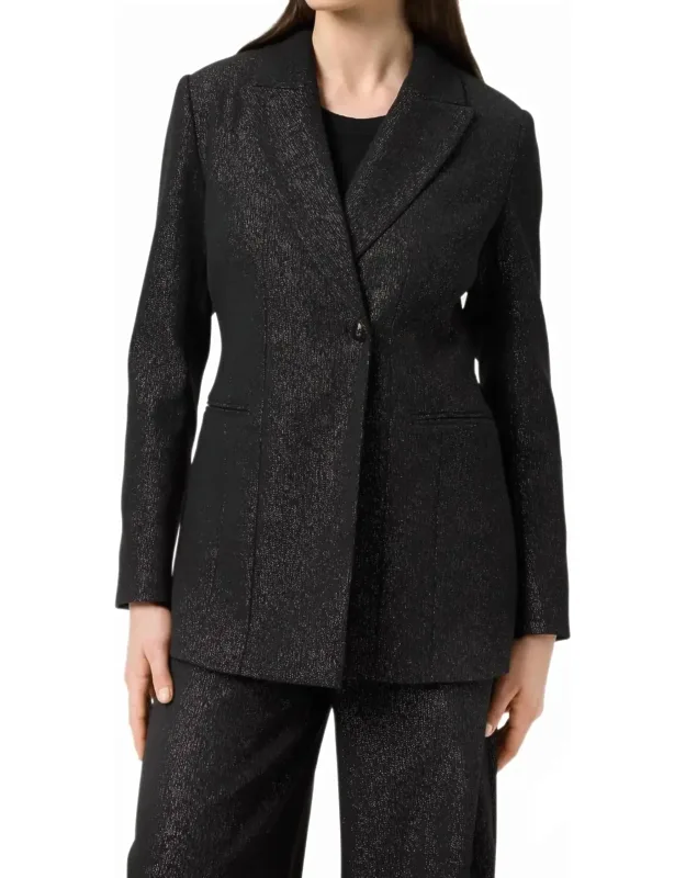 Single-breasted Glitter Blazer