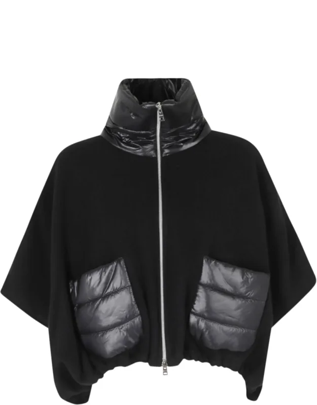 Short Striped Quilted Wool-blend Coat