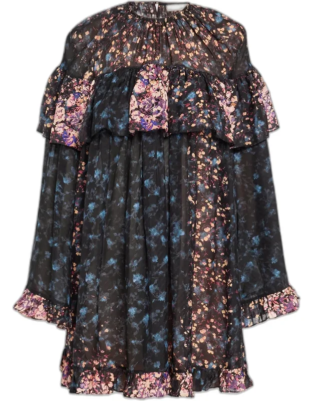 Floral Silk Mini Dress