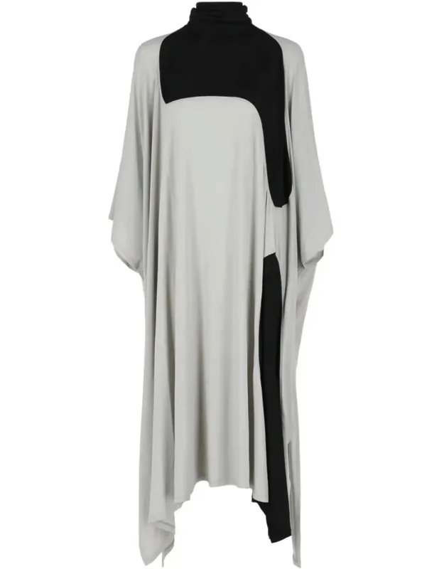 High Neck Kaftan Dress With Sash Inlay
