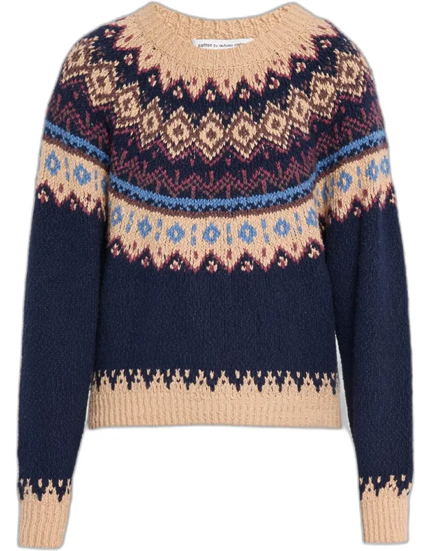 Chunky Fair Isle Crewneck Sweater
