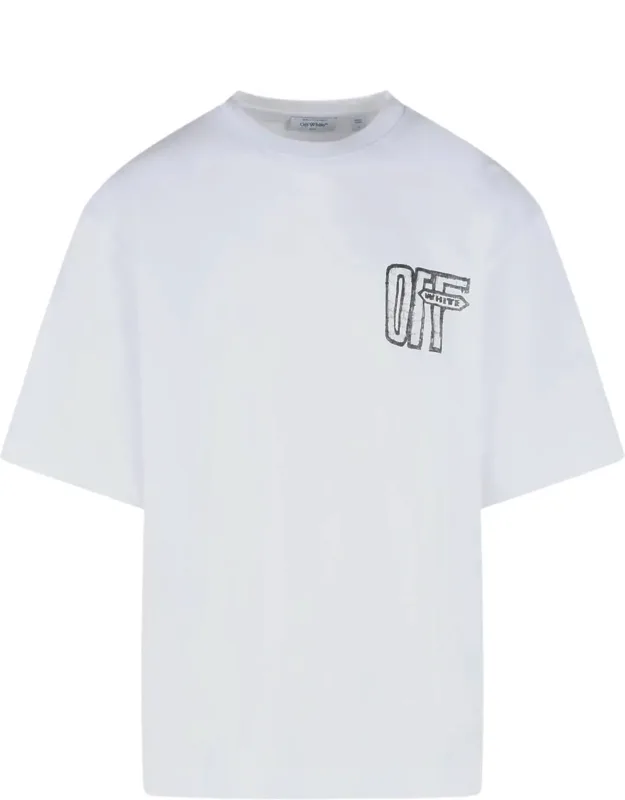 Motion Arrow Cotton T-shirt With Distinctive Logo Print