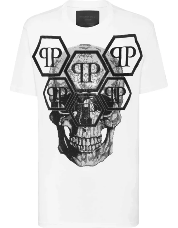 T-shirt With Skull And Crystals